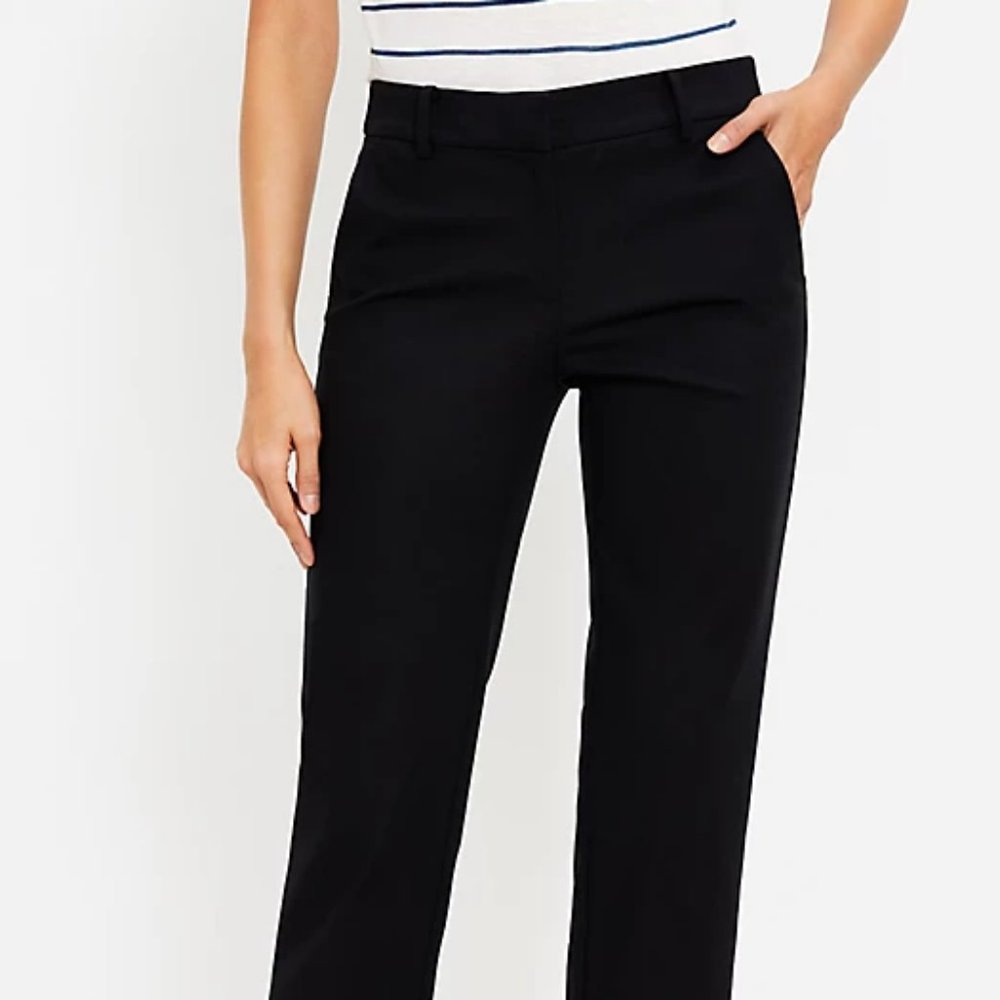 LOFT Riveria Slim Pants Cropped - Black Size 6 - NWT